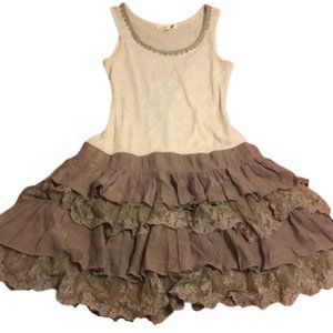 Short Tank Dress w Lace and Ruffles  Fits Medium Large  ---